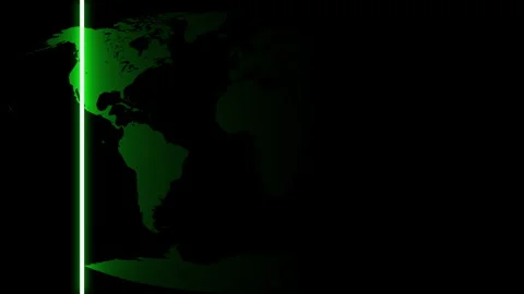 Animation World Map Highlighted by Scanner Vídeo Stock 197080709