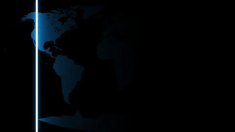 Animation World Map Highlighted by Scanner Stock Footage 197080759