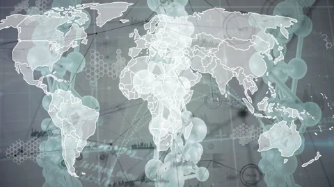 Animation of world map with molecular st... | Stock Video | Pond5