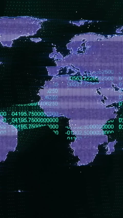 Animation of world map over chains Stock Footage 342608276