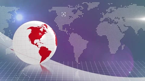 Animation of world map over globe | Stock Video | Pond5