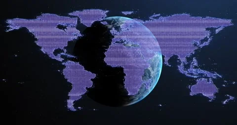 Animation of world map over globe | Stock Video | Pond5