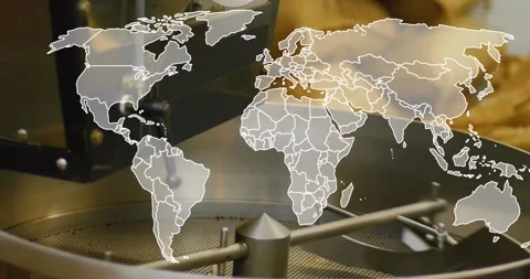 Animation of world map over separator in... | Stock Video | Pond5