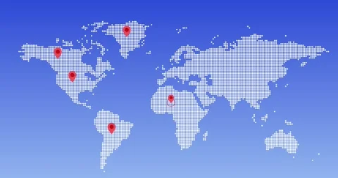 Animation world map with pixel dot tech Vídeo Stock 323247128
