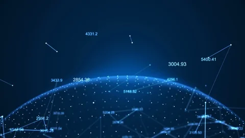 Animation world network connections, nodes transforming. Digital globe Stock Footage 124100770