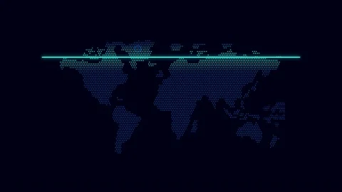 Animation of world scanning Stock Footage