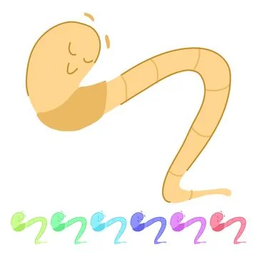 Animation worm cartoon vector cartoon graphic Stock Illustration