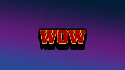 Animation of wow text with thunder and message box against gradient background Stock Footage 245977096
