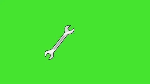 Animation Wrench Tool on Green Screen 스톡 동영상 347002625