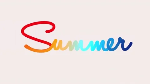 Animation of writing the word Summer with a gradient in contrasting colors Stock Footage 171927980