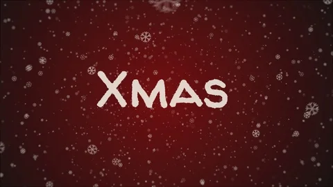 Animation Xmas, falling snow, red background Video stock 98243124