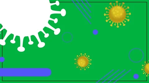 Animation of yellow and white rotation virus icons on white background Stock Footage 325030853