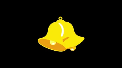 Animation yellow bell on black screen. Stock Footage 259603599