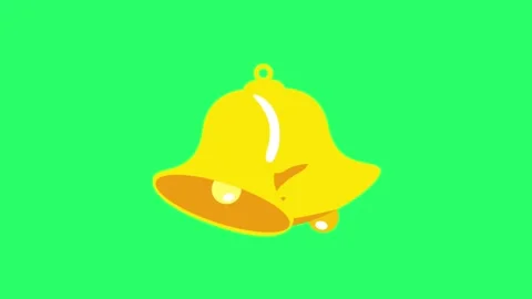 Animation yellow bell on a green screen. Stock Footage 259603622