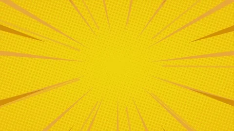 Animation of yellow comic background with bold lines in pop art style Stock Footage 316973374
