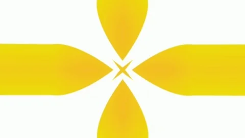 Animation Yellow four leaf clover on white background Stock Footage 122057757