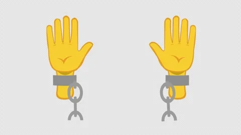 Animation yellow hands breaking chains Stock Footage 332804097