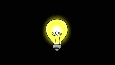 Animation yellow lamp on black background Stock Footage 150410353