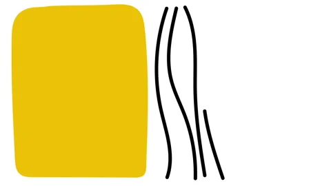 Animation of a yellow  rectangle and  curved line in  minimal art motion styl Stock Footage 140044392