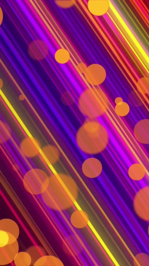 Animation of yellow spots and multicoloured stripes pattern moving on seamless Stock Footage 342609129