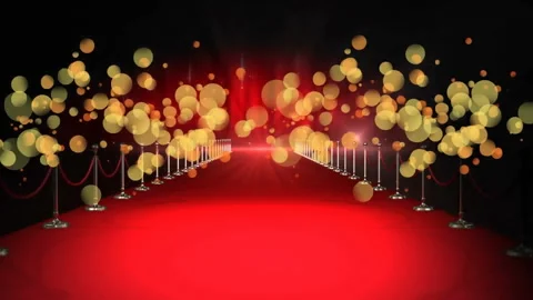 Animation of yellow spots and red carpet... | Stock Video | Pond5