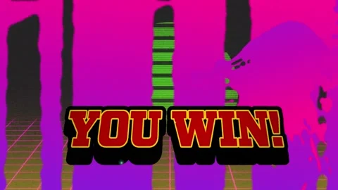 Animation of you win in digital abstract... | Stock Video | Pond5