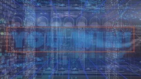 Animation of you win text against data processing on digital interface Stock Footage 329692394