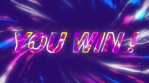 Animation of you win text over colorful ... | Stock Video | Pond5