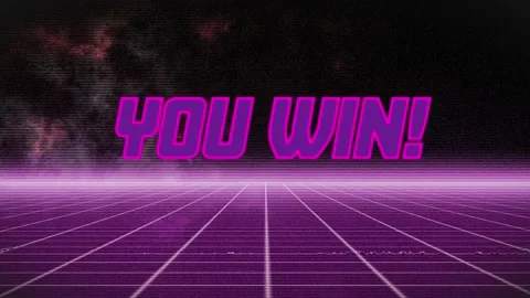 Animation of you win text over white lines on black background Stockbeeldmateriaal 162793150