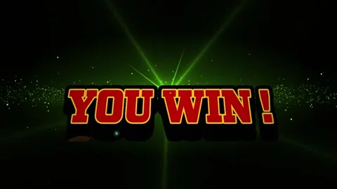 Animation of you win text over glowing g... | Stock Video | Pond5