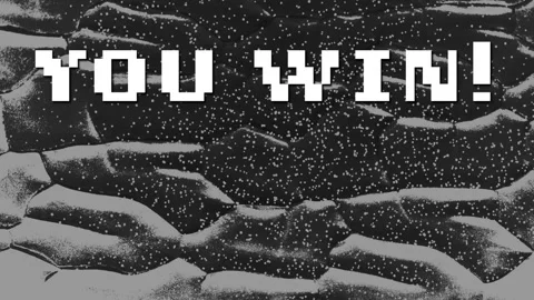 Animation of you win text over grey distressed pattern background Stock Footage 310530619