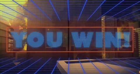 Animation of you win text over grid Stock Footage 330770636