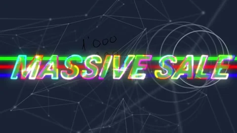 Animation of you win text over light trails Stock Footage 331240137