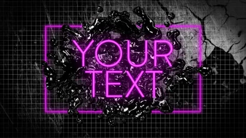 Animation of your text text and abstract pattern in rectangle over grid pattern Stock Footage 245802631