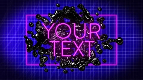 Animation of your text text on black abstract pattern in rectangle, grid pattern Stock Footage 245802470