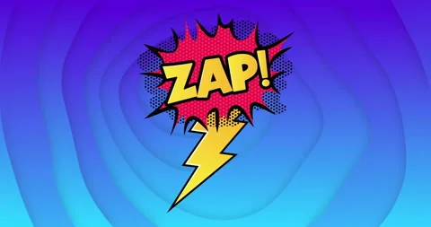 Animation of zap text over retro vibrant pattern background Stock Footage 306815606