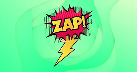 Animation of zap text over retro vibrant pattern background Stock Footage 306815632