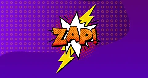 Animation of zap text over retro vibrant pattern background Stock Footage 327127856