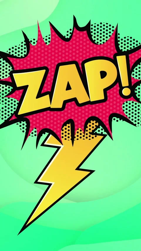 Animation of zap text over retro vibrant pattern background Stock Footage 342708119