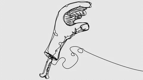 Animation of a zombie hand in one line Stock Footage 162390697