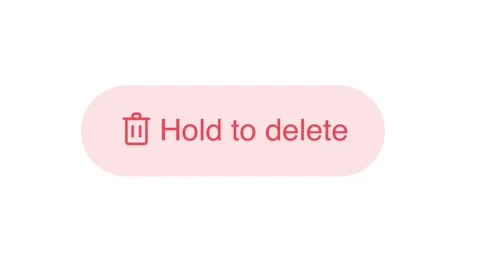 Animation,hold to delete button rounded on white background Stock Footage 341373073