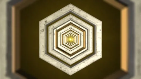 Animations abstract 3D hexagonal tunnel corridor 库存影片 346139807