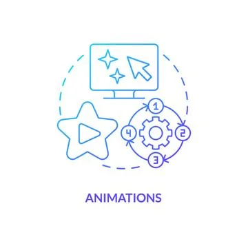 Animations blue gradient concept icon Stock Illustration