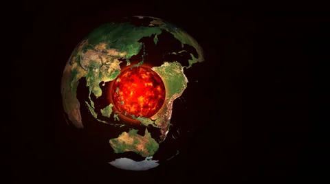 Animations of Earth structure - transparent Earth magma core Video stock 29046950