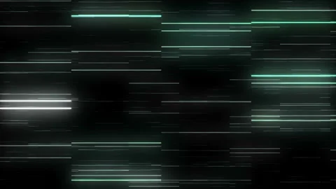 Animations of glowing horizontal lines moving across the screen against a dark Stock Footage 164590095