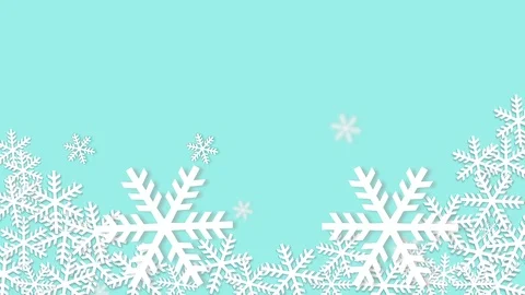 Animation's loop,Snow flakes on a blue background Stock Footage 121764977