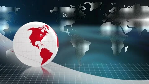 Animations of spinning and world map ove... | Stock Video | Pond5