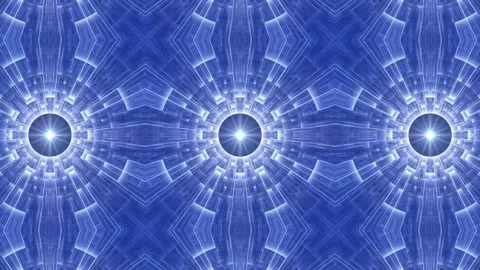Animations of Symmetric Blue Kaleidoscope Pattern Video stock 346139921