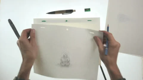 Animator working on 2d cartoon Stock Footage 38503004
