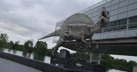 Animatronic Dinosaur moving around. Vídeo Stock 61871257